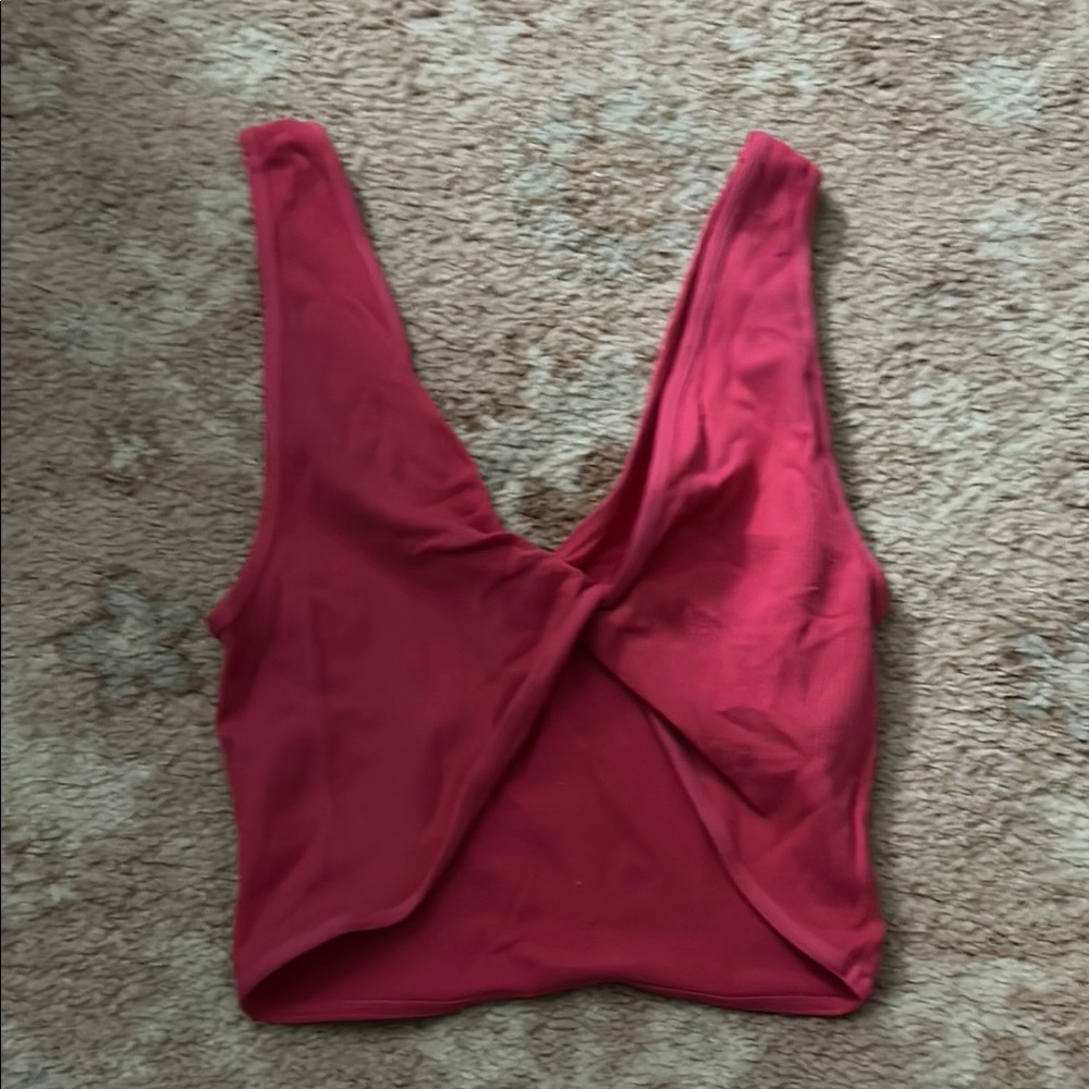 Pink Ribbed Crop Top - Picture 2 of 2
